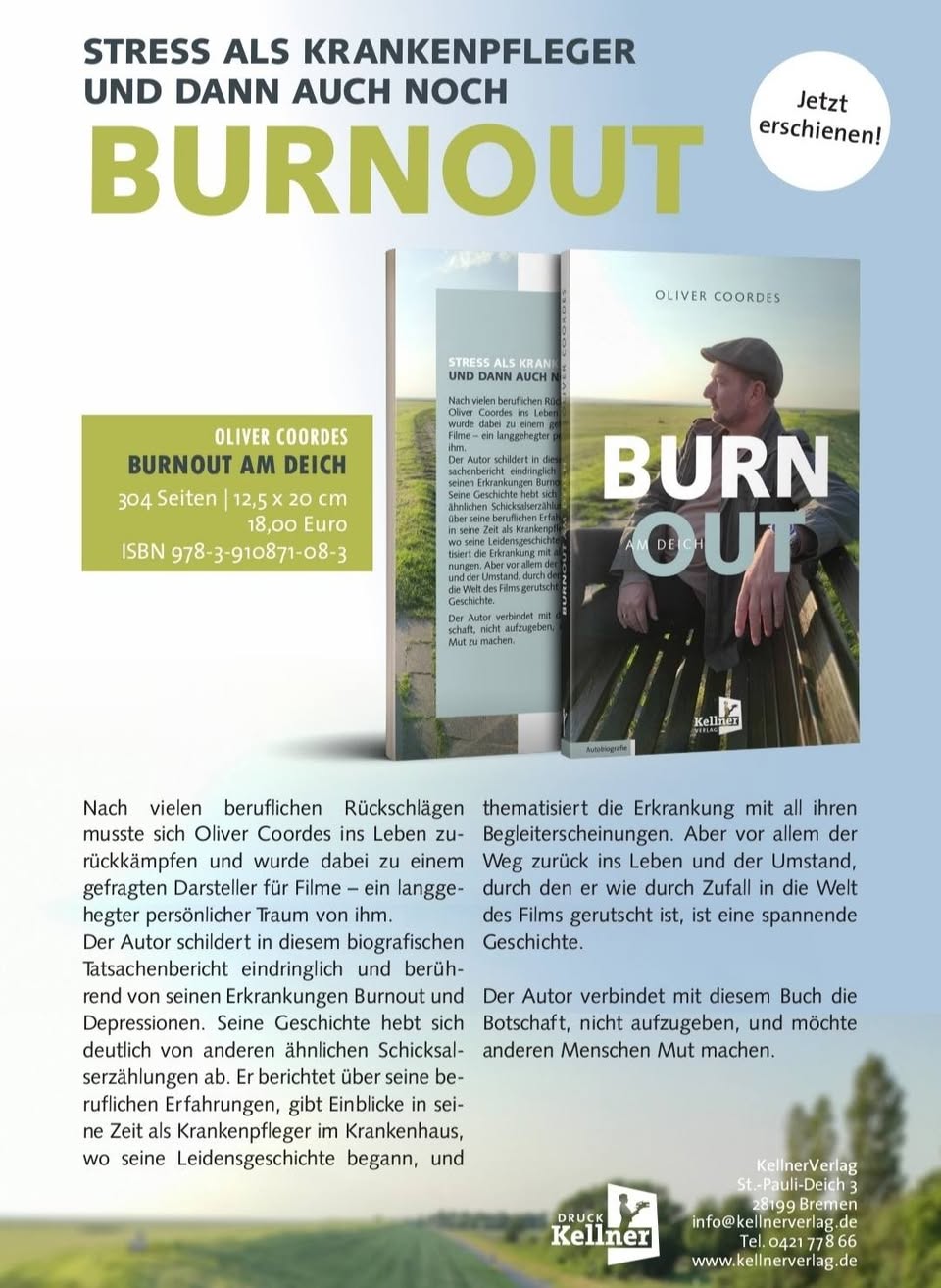Oliver Coordes "Burnout am Deich"  Autobiographie