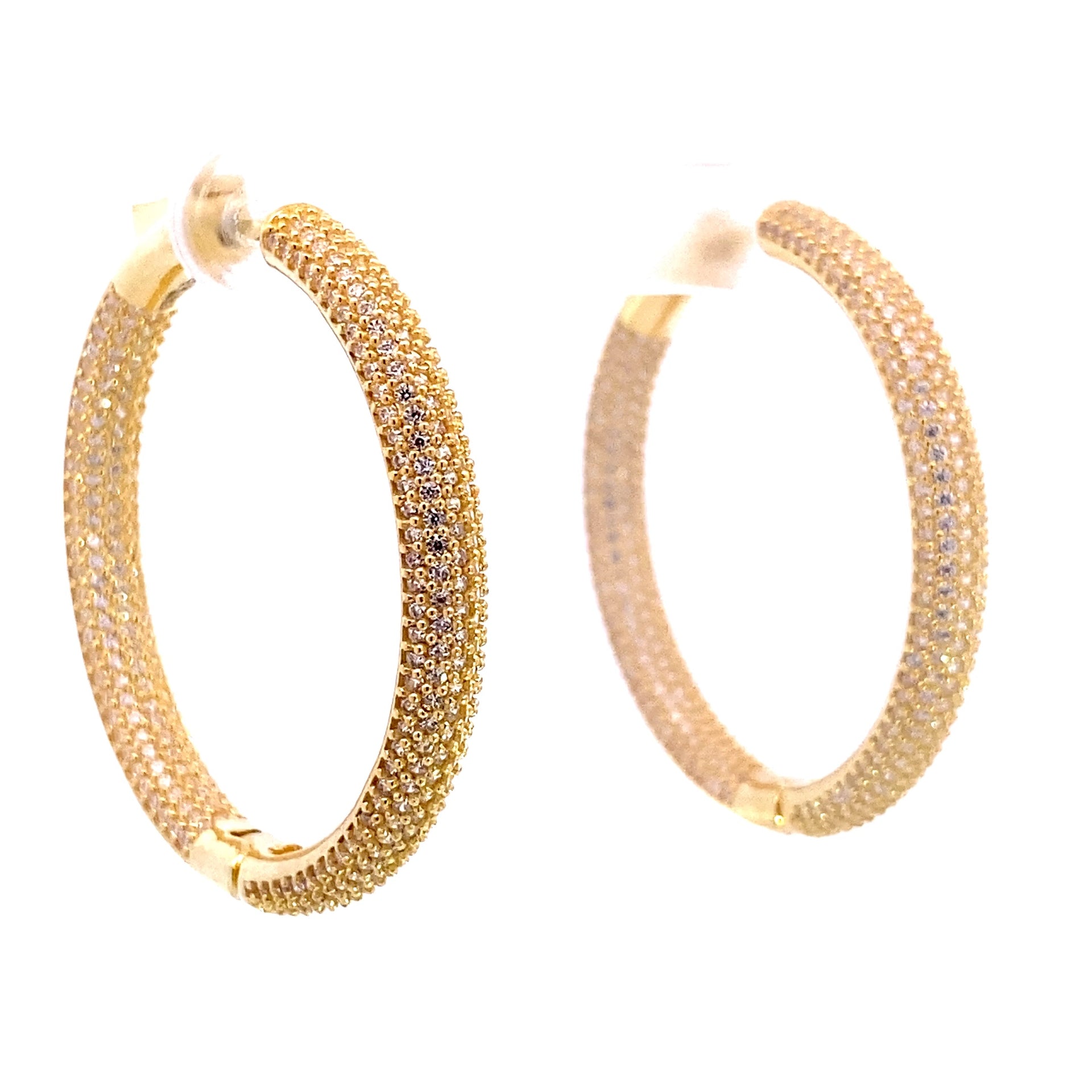 Ralf Scharrer meets Vinczenza!  edleSilber-  Creolen 39 mm mit weißen Zirkonia- Steinen