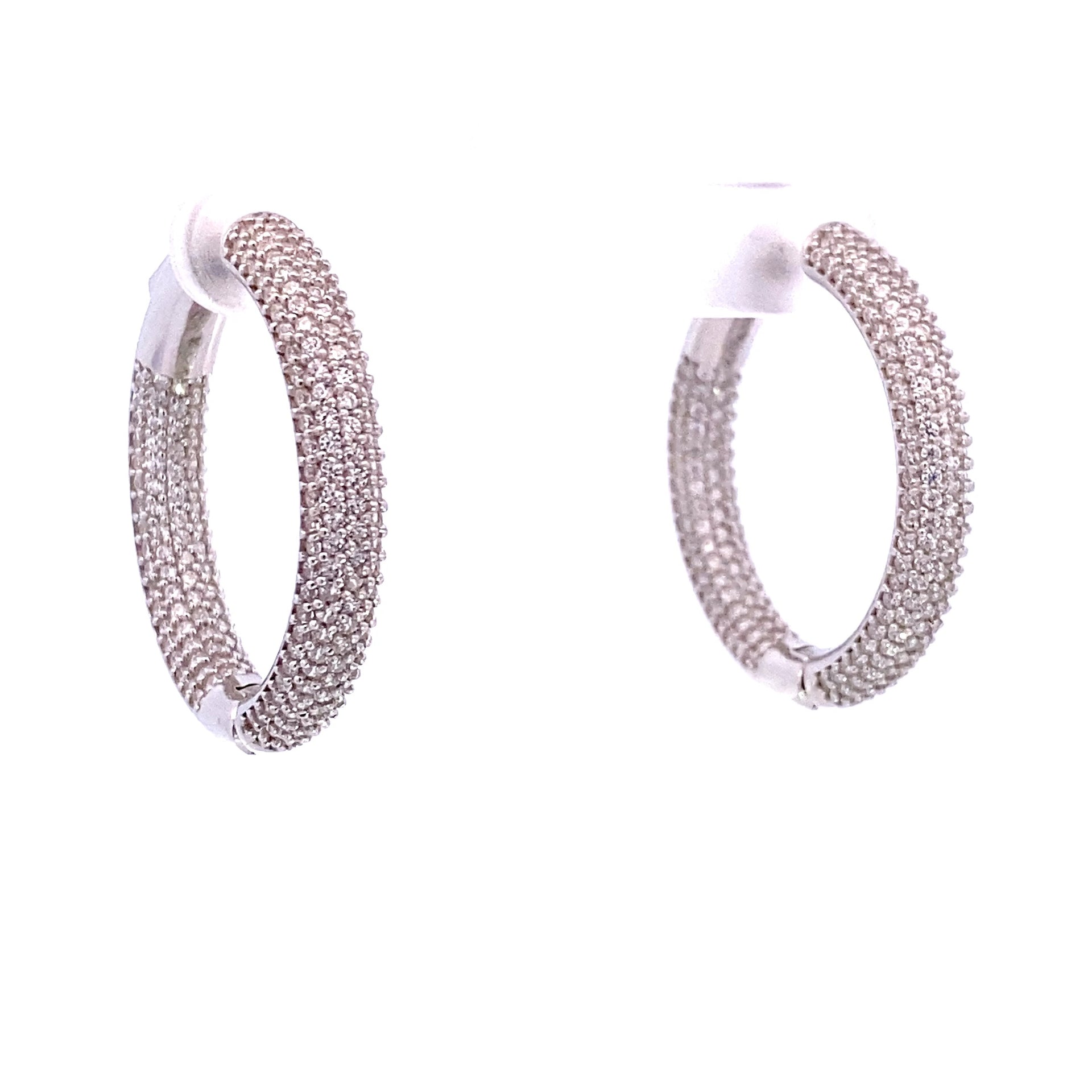 Ralf Scharrer meets Vinczenza!  edele Silber- Creolen 29,5 mm mit vielen kleinen Zirkonia-Steinen