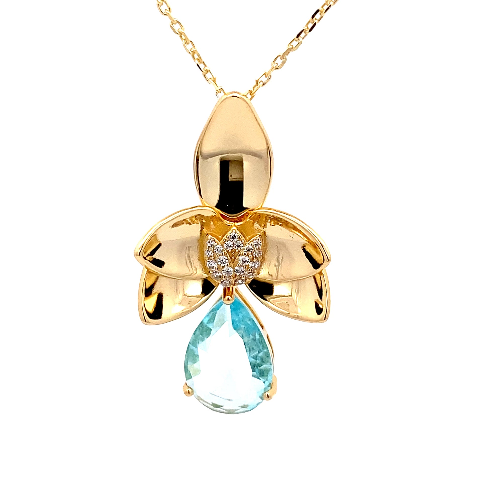 Ralf Scharrer meets Vinczenza!  exklusiver Silber Anhänger im Blumen- Motiv poliert mit Ankerkette