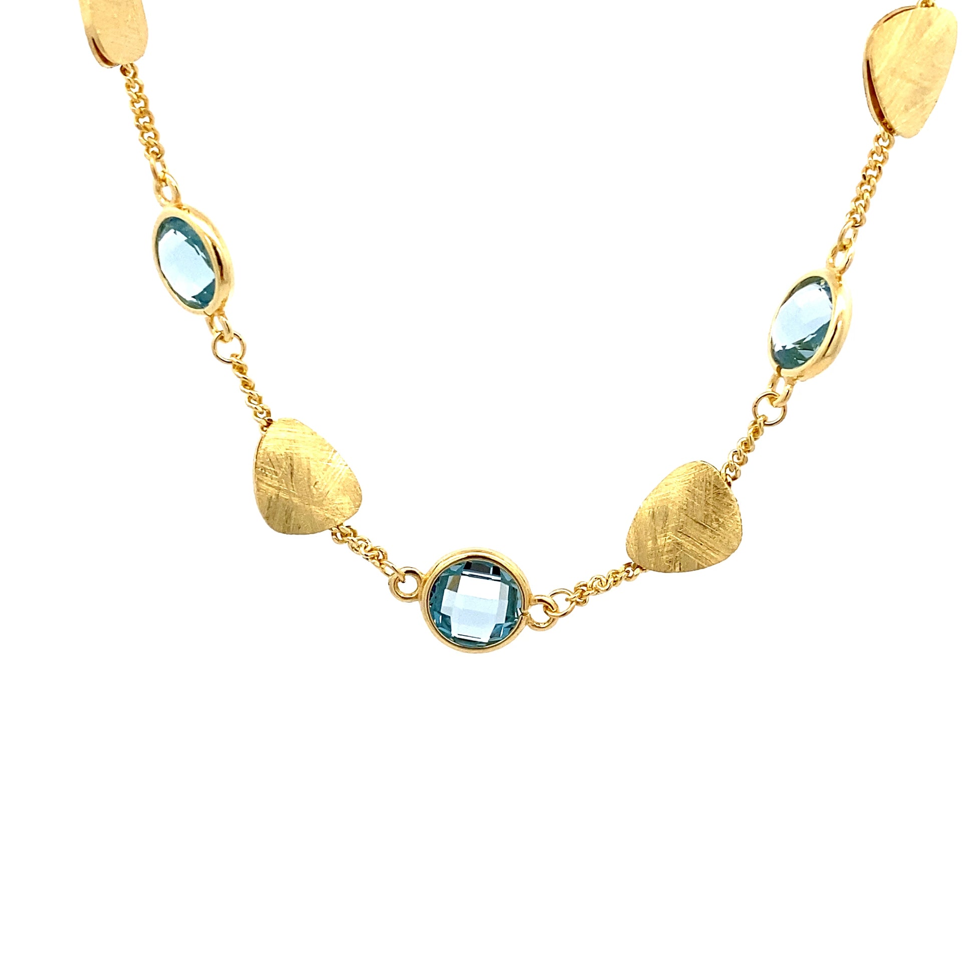 Ralf Scharrer meets Vinczenza!  mit hellblauen Topas-besetzter Armreif 925 Silber- gelbvergoldet