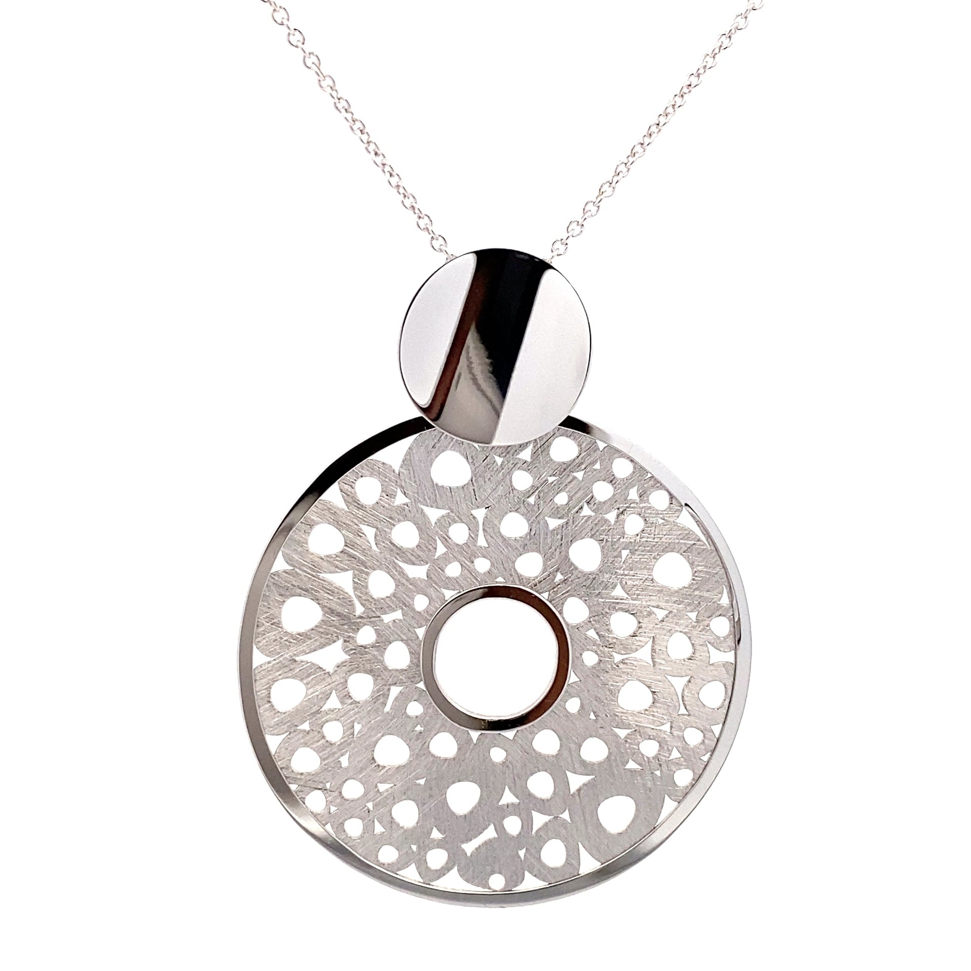 Ralf Scharrer meets Vinczenza!   edles Silber Collier rund, gelbvergoldet mit Lochmuster poliert