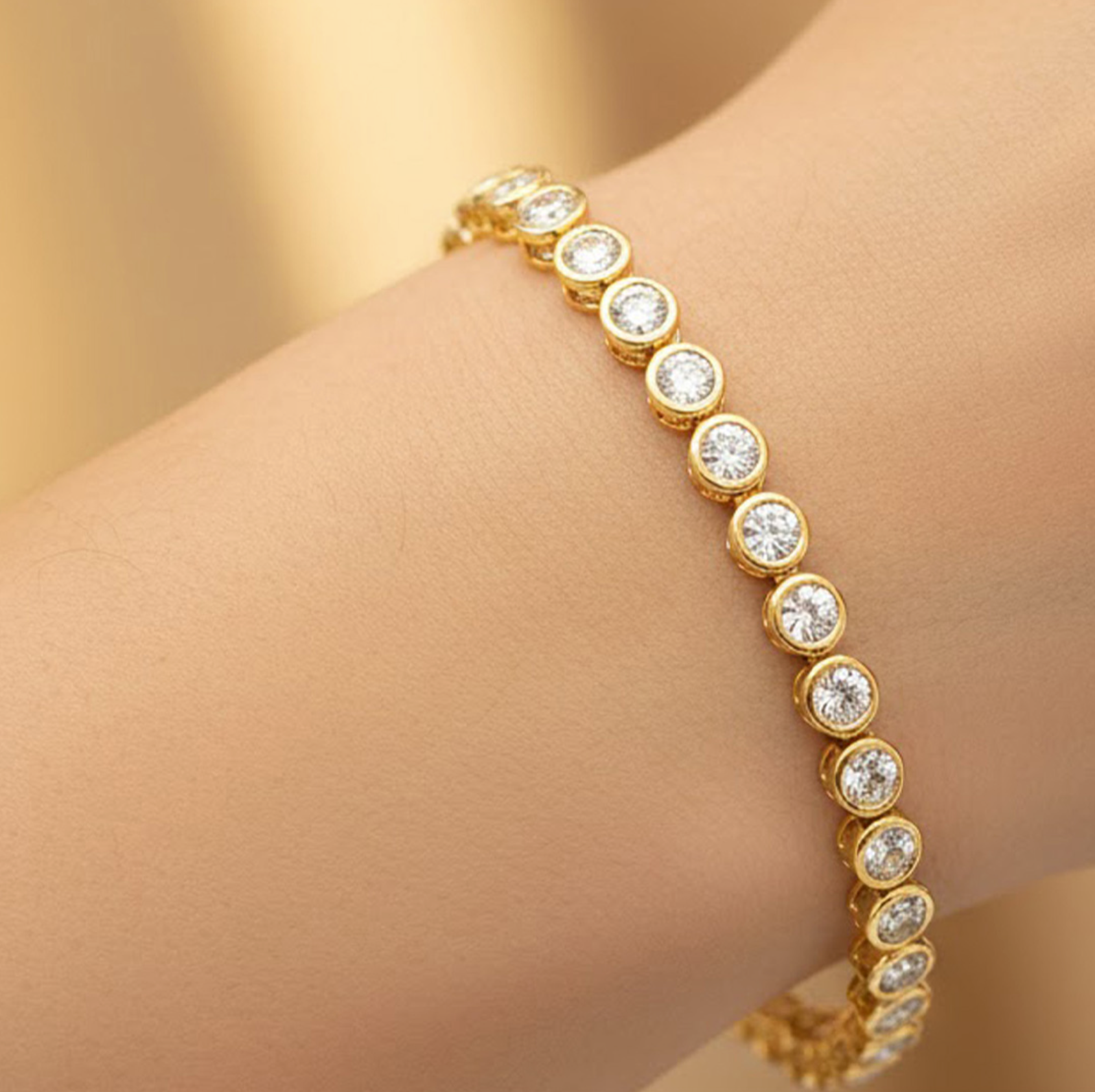 Ralf Scharrer meets Vinczenza!  Tennisarmband Damen 18 cm – 925 Silber, gelbvergoldet oder rhodiniert mit rundem Centerstone