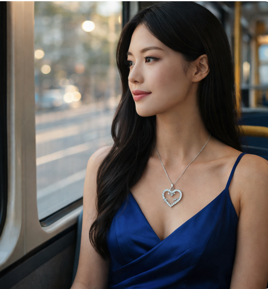 Herz- Anhänger inkl. Ankerkette Silber rodiniert mit Zirkonia- Stein in weiß