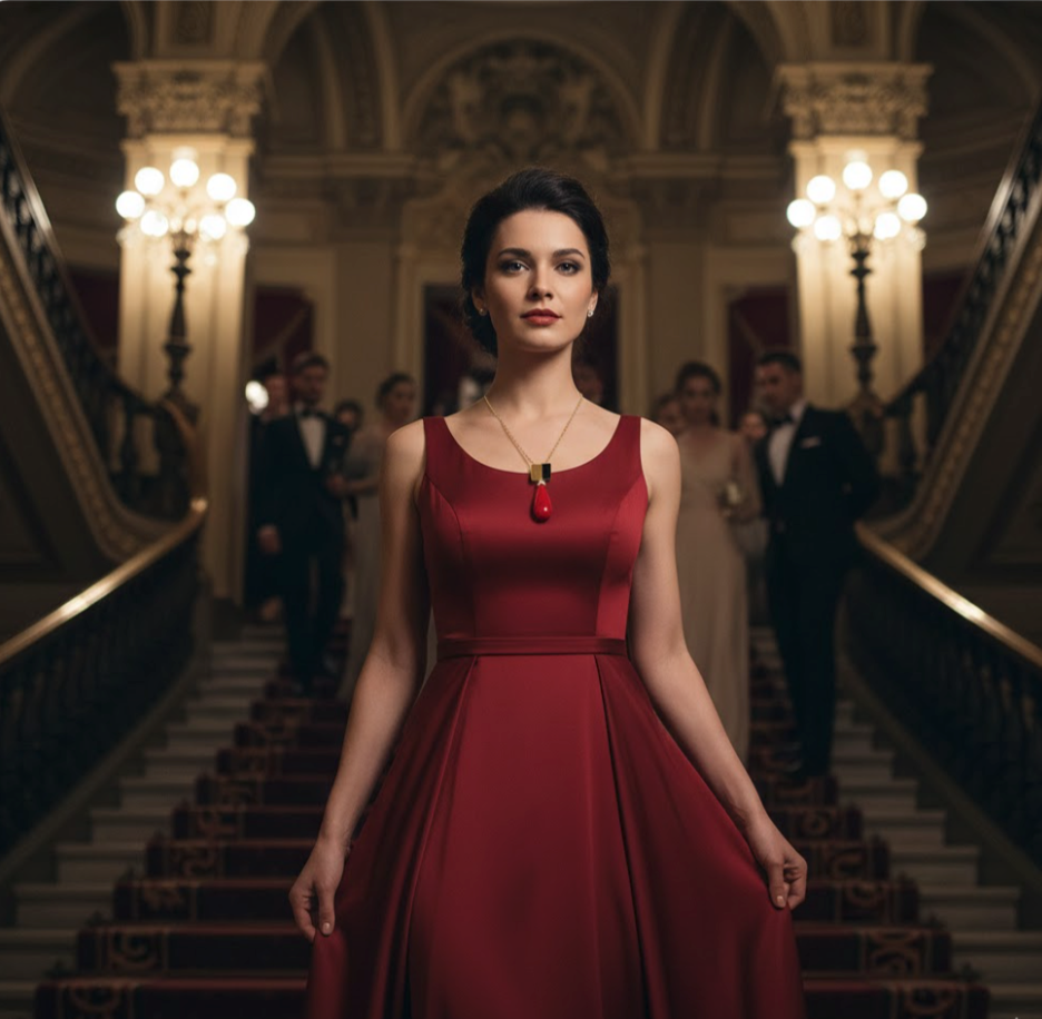 Ralf Scharrer meets Vinczenza!   ikonischer 925 Silber- Anhänger in Tropfenform mit Ankerkette gelbvergoldet