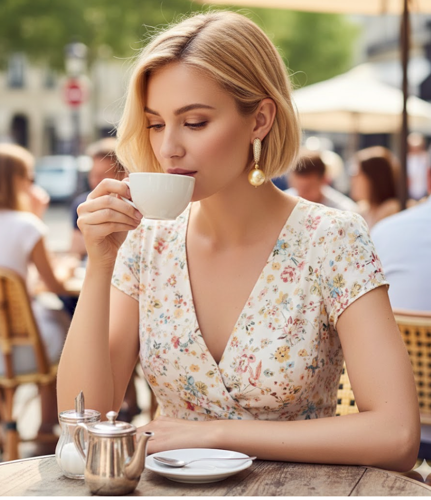 Ralf Scharrer meets Vinczenza!   stylischer Ohranhänger 925 Silber gelbvergoldet in Tropfenform