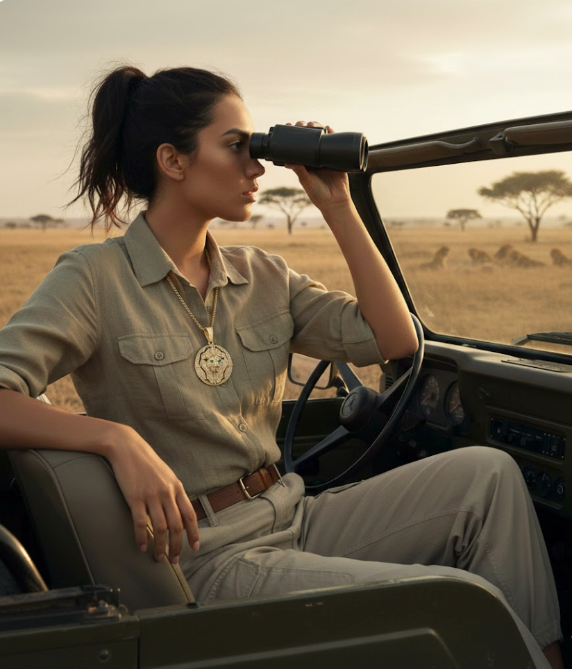 Ralf Scharrer meets Vinczenza!   individueller  925 Silber gelbvergoldet oder rhodiniert, Zirkonia- Anhänger mit Anklerkette Design "Löwe"