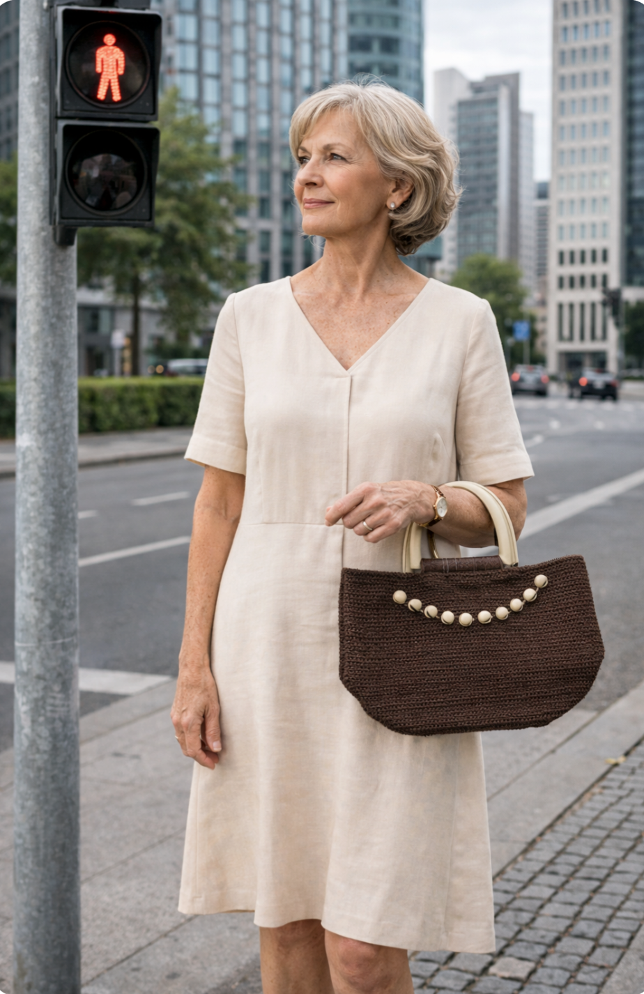 Handmade - Unikat Handtasche "Tanja- Handbag" gehäkelt, Farbe Braun