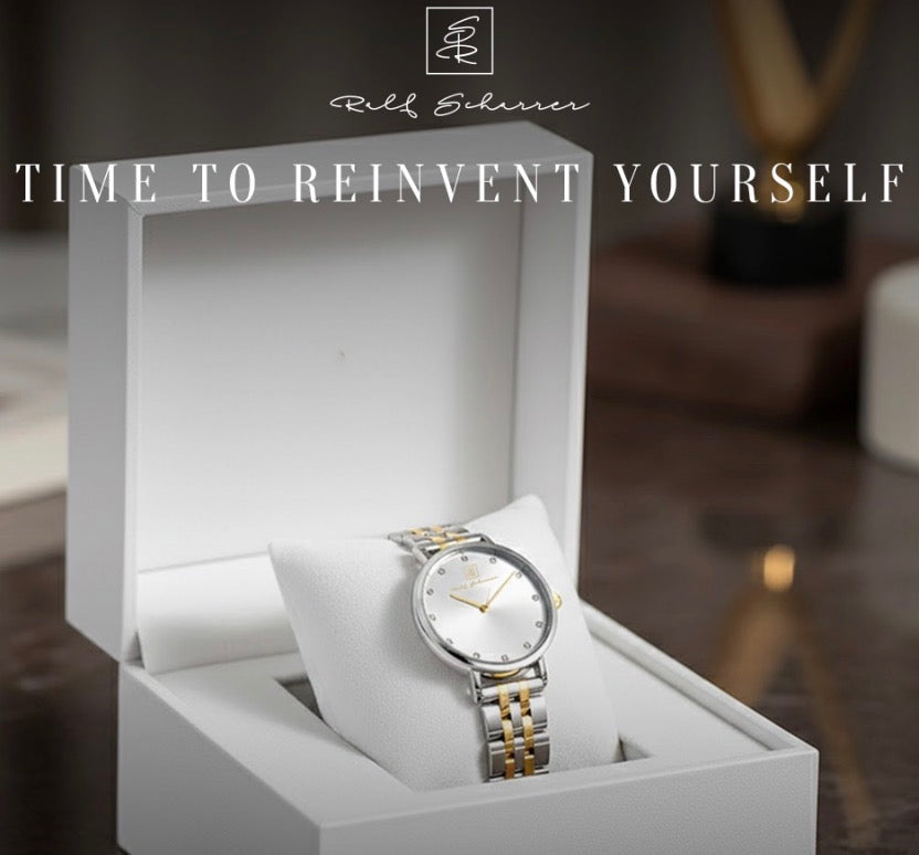 Gönn Dir Glanz! Damenuhr Edelstahl Gold/ Silber “Bayreuth Prestige” 32 mm mit silbernem Ziffernblatt und Straßsteinen