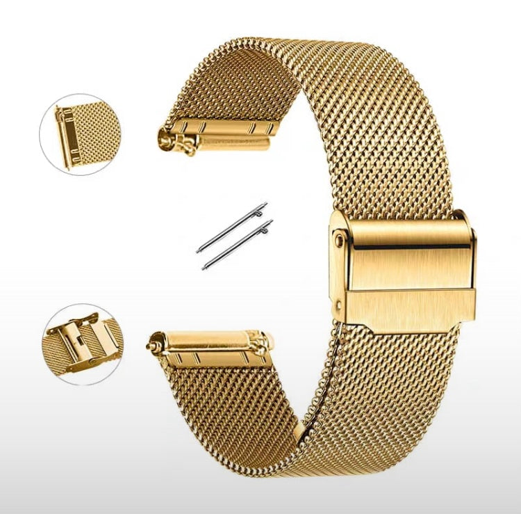 Zeitlos elegant: Armbanduhr „Stuttgart“ – 32 mm, goldfarbenes Armband, weißes Ziffernblatt