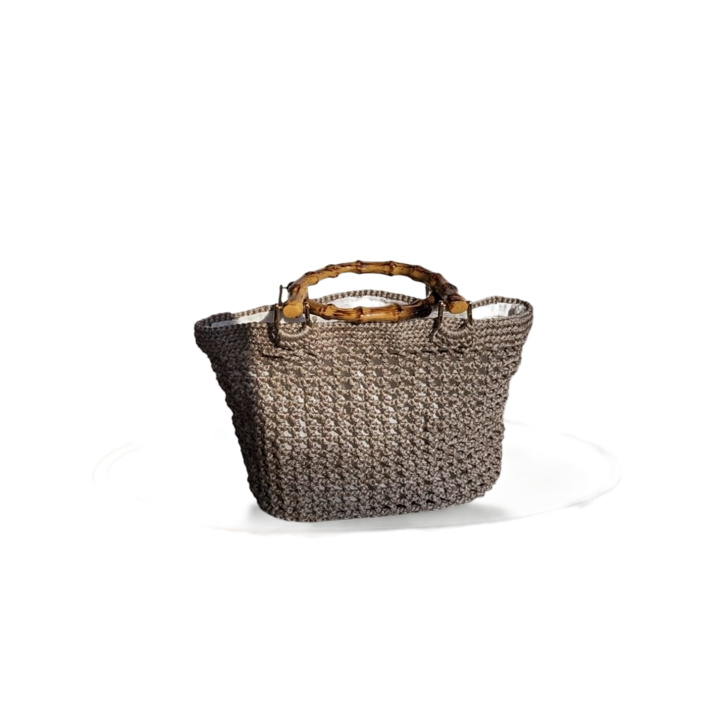 Ralf Scharrer meets Cemile Tiryaki - Unikat "Anja- Handbag" gehäkelt, Farbe Grau