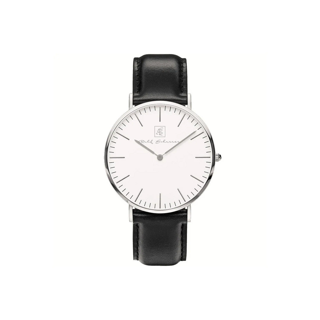 Von Köln mit Stil! “Köln” 38 mm mit weissem Ziffernblatt und Lederarmband