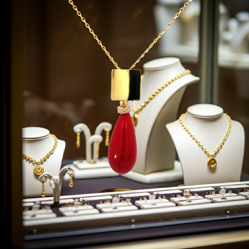 Ralf Scharrer meets Vinczenza!   ikonischer 925 Silber- Anhänger in Tropfenform mit Ankerkette gelbvergoldet