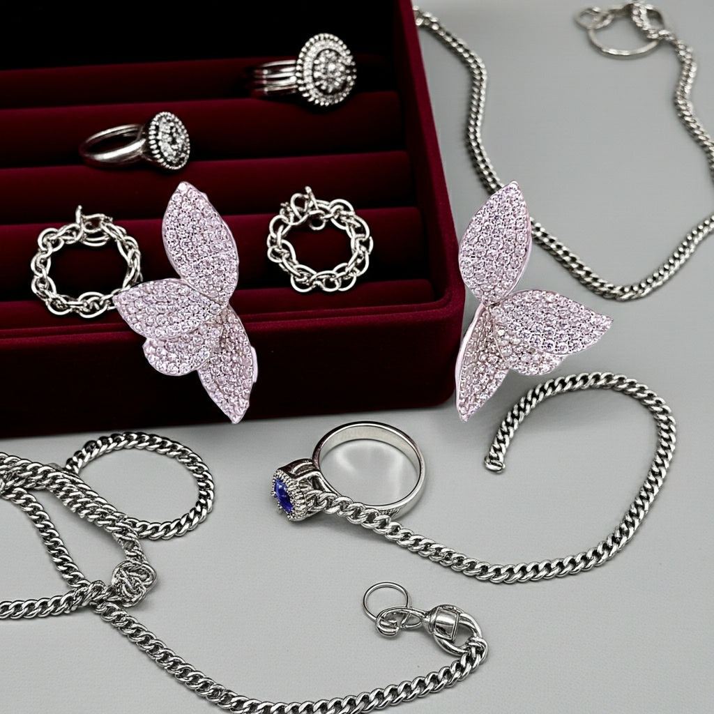 Ralf Scharrer meets Vinczenza!   elegante Silber- Ohrringe im Blätter- Design rhodiniert