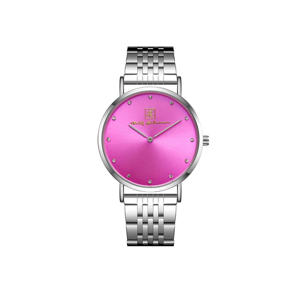 Deine neue Farbe passt zu Dir! Damenuhr in Pink mit Edelstahl-Armband in silber “Potsdam Prestige” 40 mm